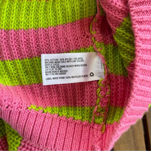 VICTOR GLEMAUD x TARGET Collab ~ Pink/Green Striped Sweater Dress ~ Small - Picture 12 of 12
